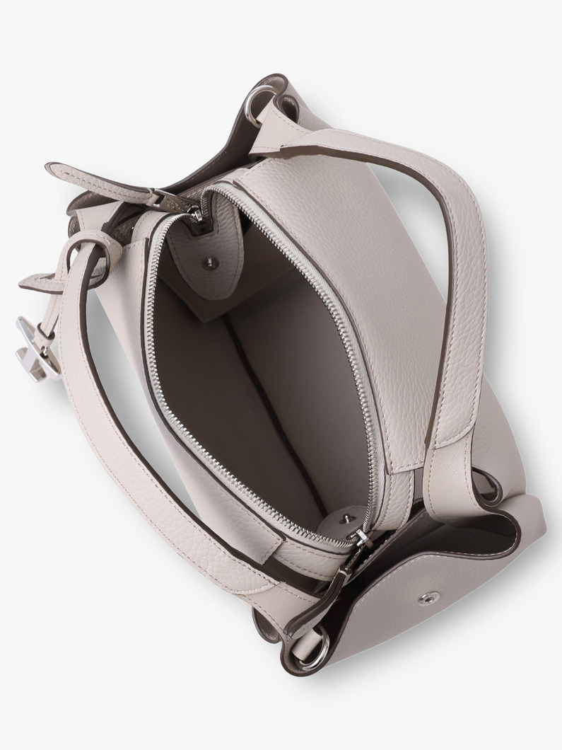 レザー バウレット バッグ ミニ（アイボリー/ネイビー） 詳細画像 ivory 4