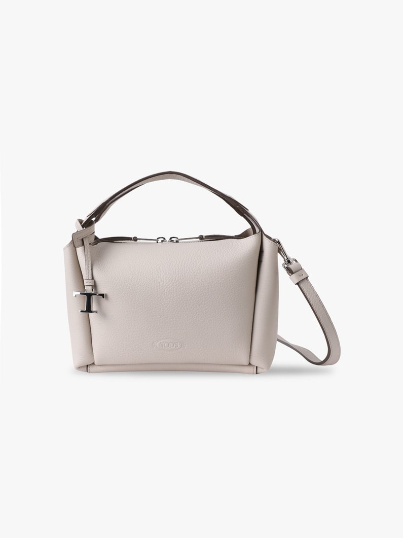 レザー バウレット バッグ ミニ（アイボリー/ネイビー） 詳細画像 ivory 1