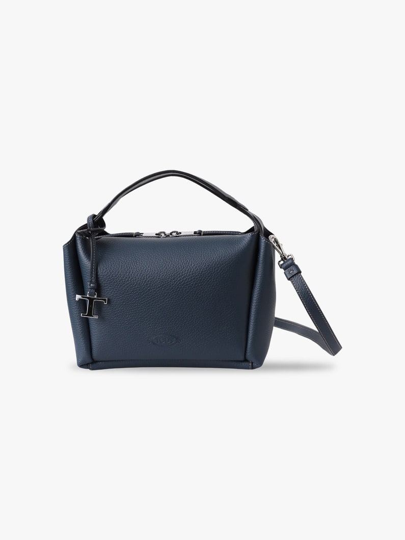 レザー バウレット バッグ ミニ（アイボリー/ネイビー） 詳細画像 navy