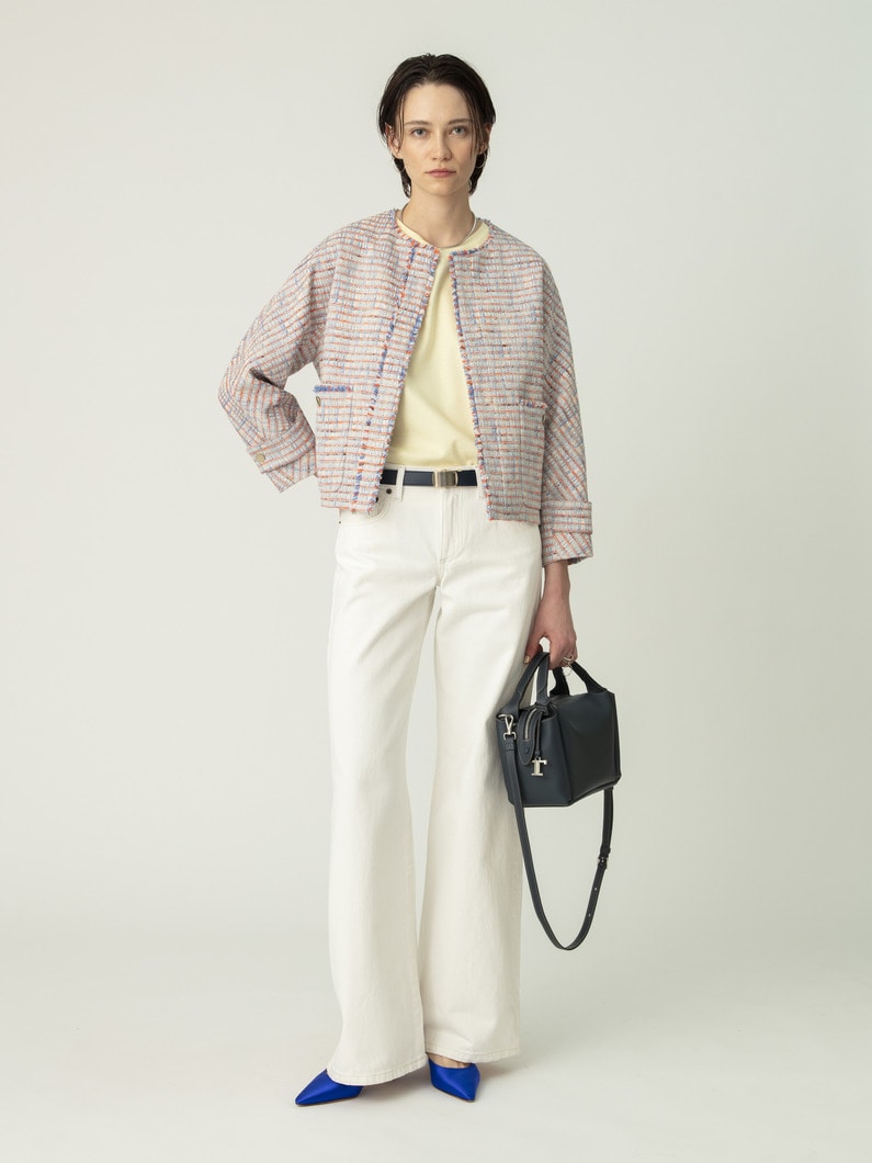 レザー バウレット バッグ ミニ（アイボリー/ネイビー） 詳細画像 navy 2