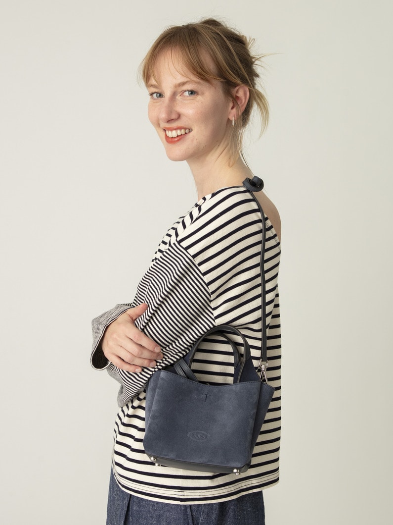 スエード バッグ マイクロ（ネイビー/ブラウン） 詳細画像 navy 4