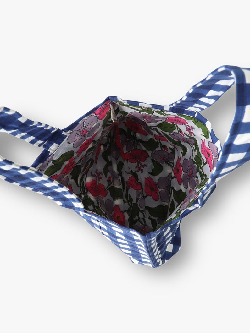 ギンガムプリント スモールトート 詳細画像 navy 3