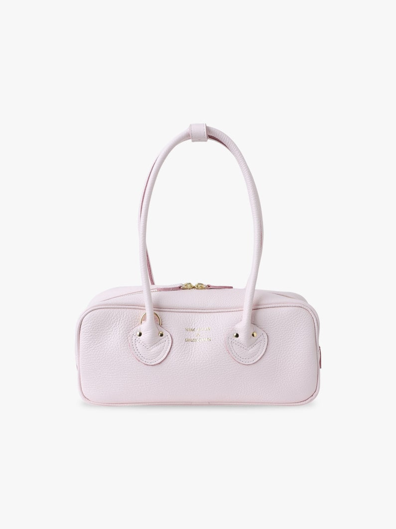 エンボスレザー スチューデント ワイド ボストンバッグ S（ライトピンク/ダークグレー） 詳細画像 light pink 1