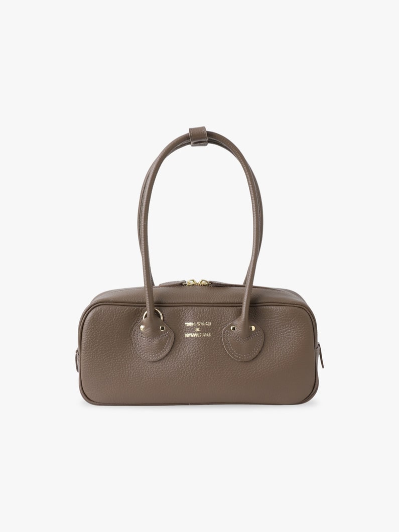 エンボスレザー スチューデント ワイド ボストンバッグ S（ライトピンク/ダークグレー） 詳細画像 dark gray