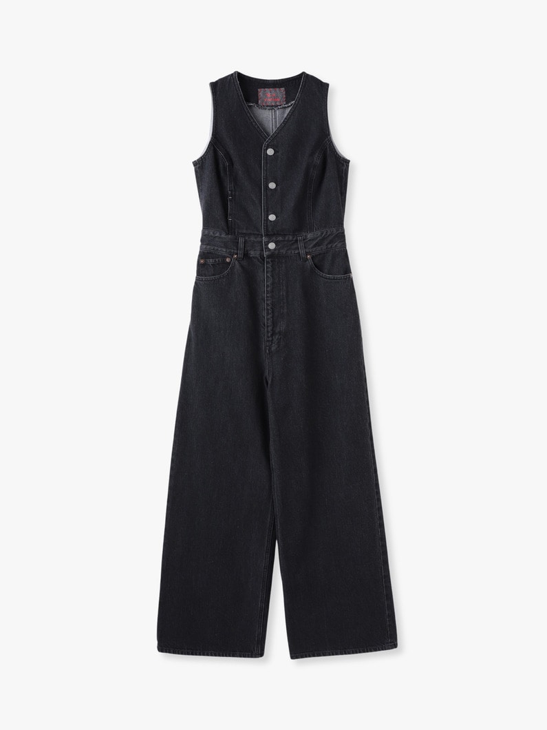 デニム オールインワン 詳細画像 black