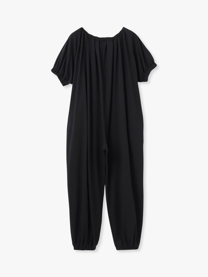 オーガニックコットン ギャザー オールインワン 詳細画像 black 1
