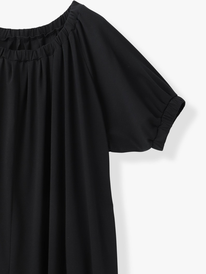 オーガニックコットン ギャザー オールインワン 詳細画像 black 2