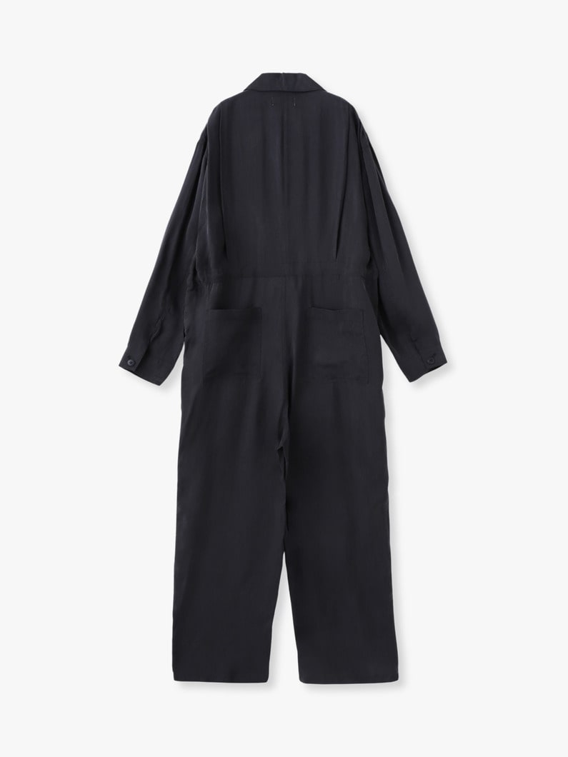 オープンカラー ジャンプスーツ（ブラック/カーキ） 詳細画像 khaki 1