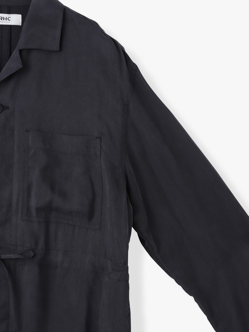 オープンカラー ジャンプスーツ（ブラック/カーキ） 詳細画像 khaki 2