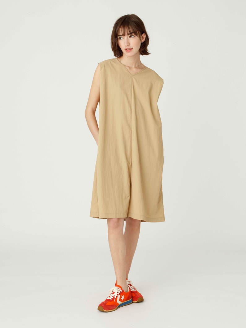 ナイロン Vネック オールインワン 詳細画像 beige 1