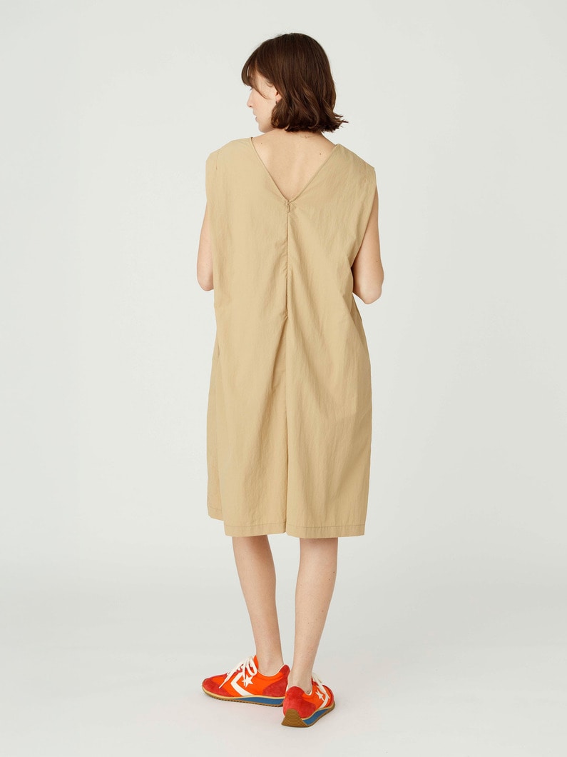 ナイロン Vネック オールインワン 詳細画像 beige 3