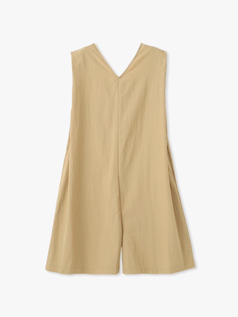 ナイロン Vネック オールインワン 詳細画像 beige 4