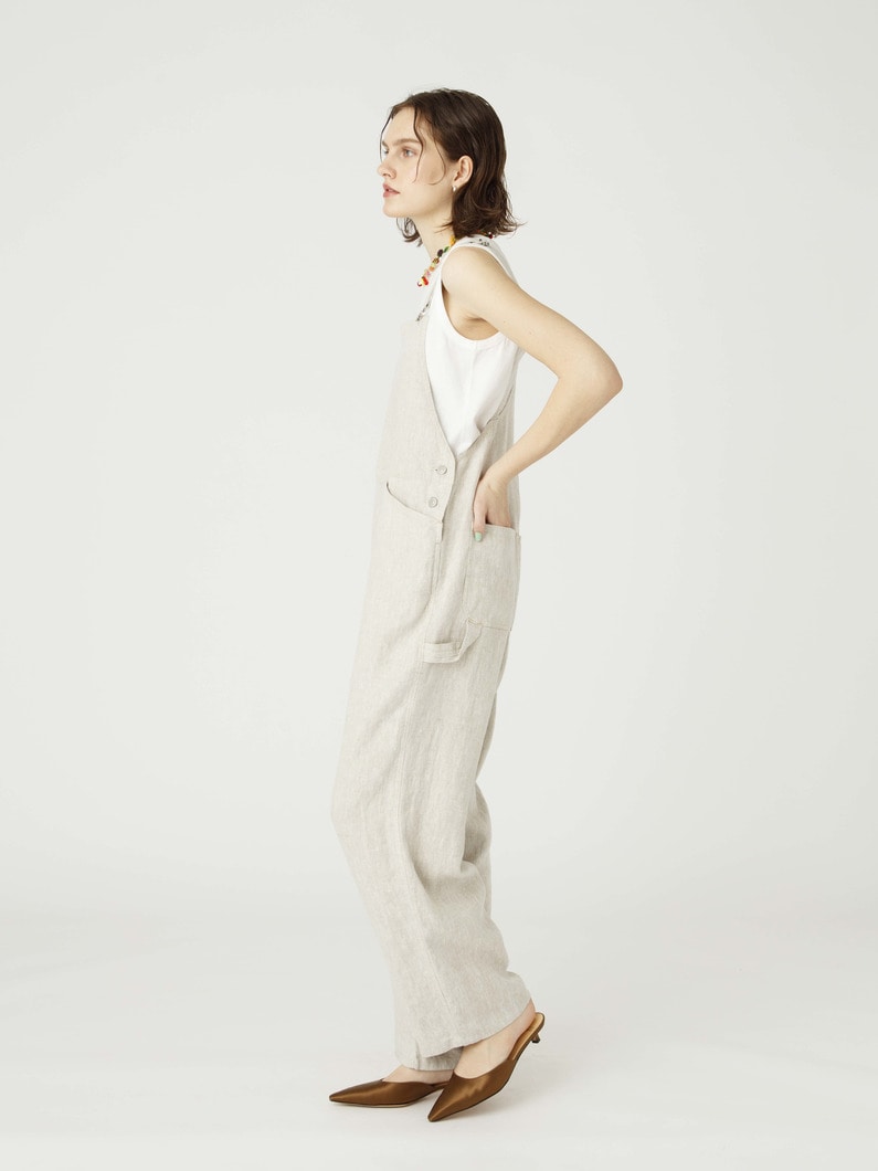 リネン オーバーオール 詳細画像 beige 2