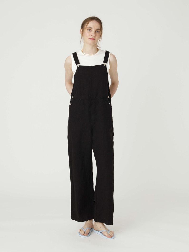 リネン オーバーオール 詳細画像 black 1