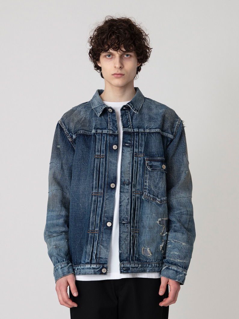 13オンス ダメージ デニムジャケット 詳細画像 blue 2