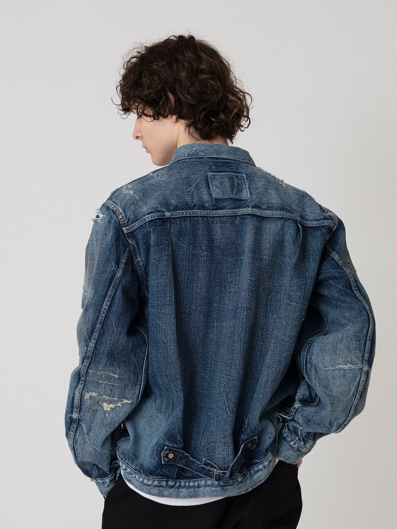 13オンス ダメージ デニムジャケット 詳細画像 blue 3