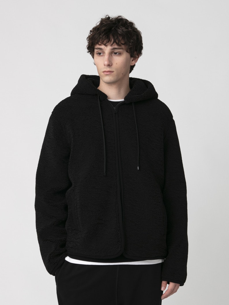 テディフリース ジップフーディー 詳細画像 black 2