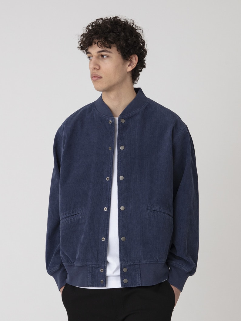 オーガニックコーデュロイ ベースボールジャケット 詳細画像 navy
