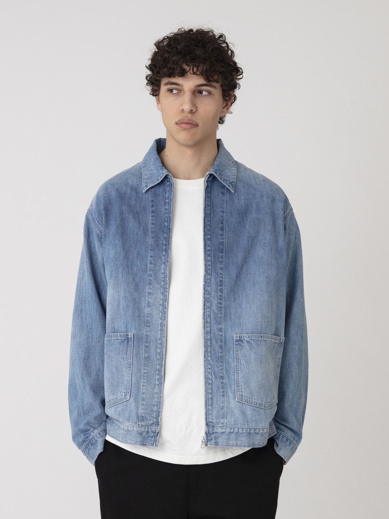 ライトオンスデニム ジップブルゾン 詳細画像 indigo 1