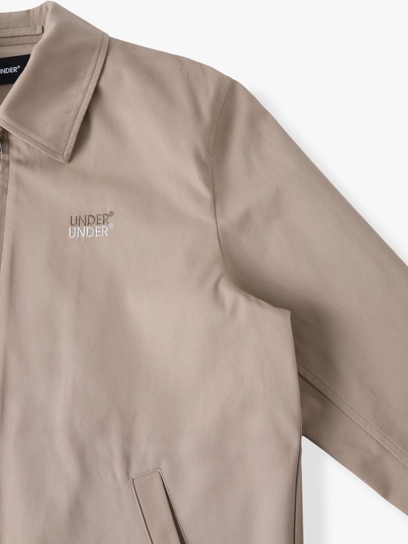 ブラッシュドコットンツイル エンブロイダリー ロゴ ジャケット 詳細画像 beige 2