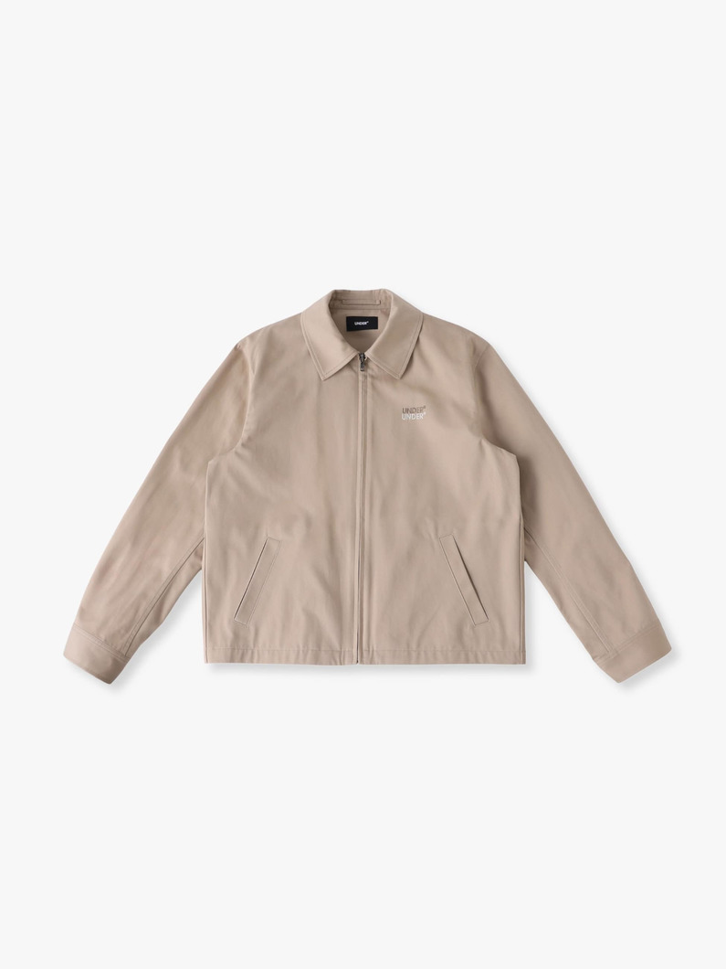 ブラッシュドコットンツイル エンブロイダリー ロゴ ジャケット 詳細画像 beige 2