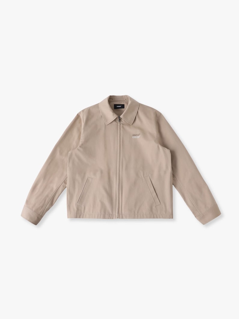 ブラッシュドコットンツイル エンブロイダリー ロゴ ジャケット 詳細画像 beige 4