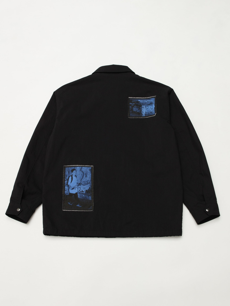 コットンナイロン スラップオン パッチ コーチジャケット 詳細画像 black 4