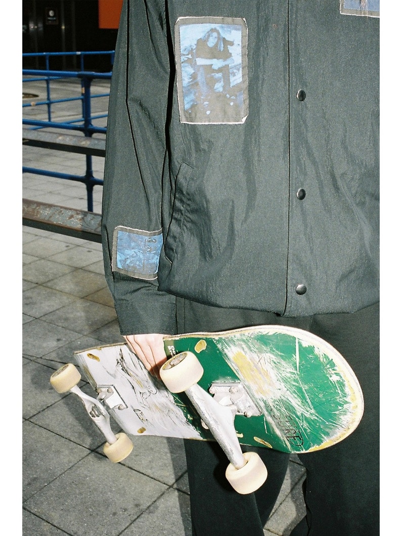 コットンナイロン スラップオン パッチ コーチジャケット 詳細画像 black 6