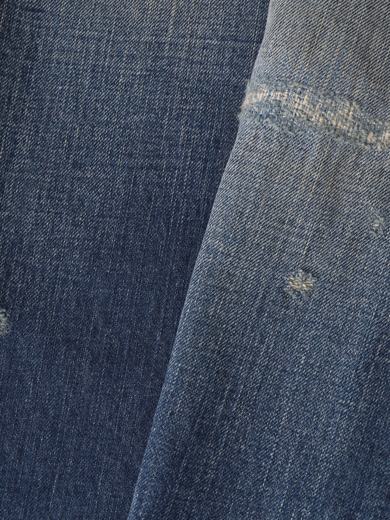 13オンス ダメージ ストレートフィット デニムパンツ 詳細画像 blue 5