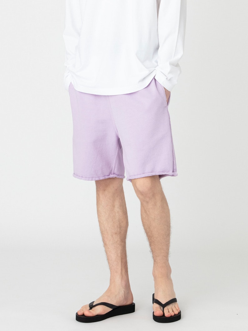 ダメージ カットオフ スウェットショーツ 詳細画像 purple