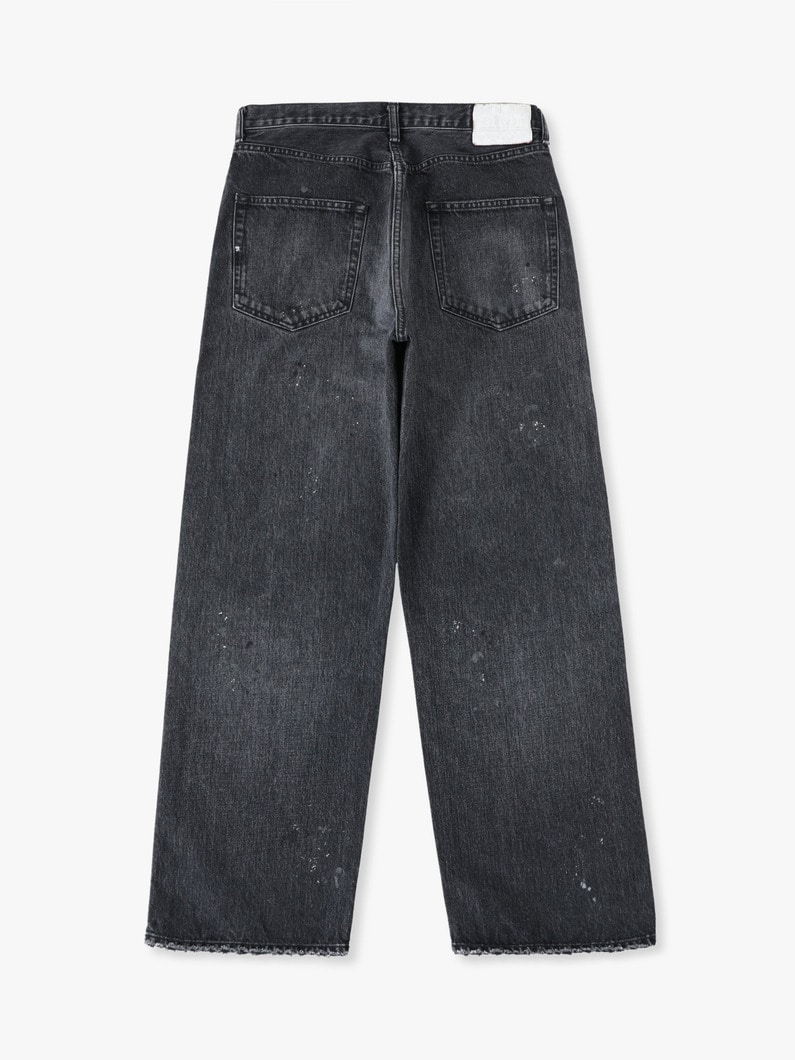 ドリップ ワイドフィット ブラックデニムパンツ 詳細画像 black 1