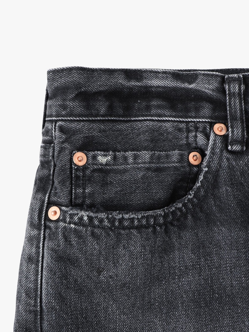 ドリップ ワイドフィット ブラックデニムパンツ 詳細画像 black 3