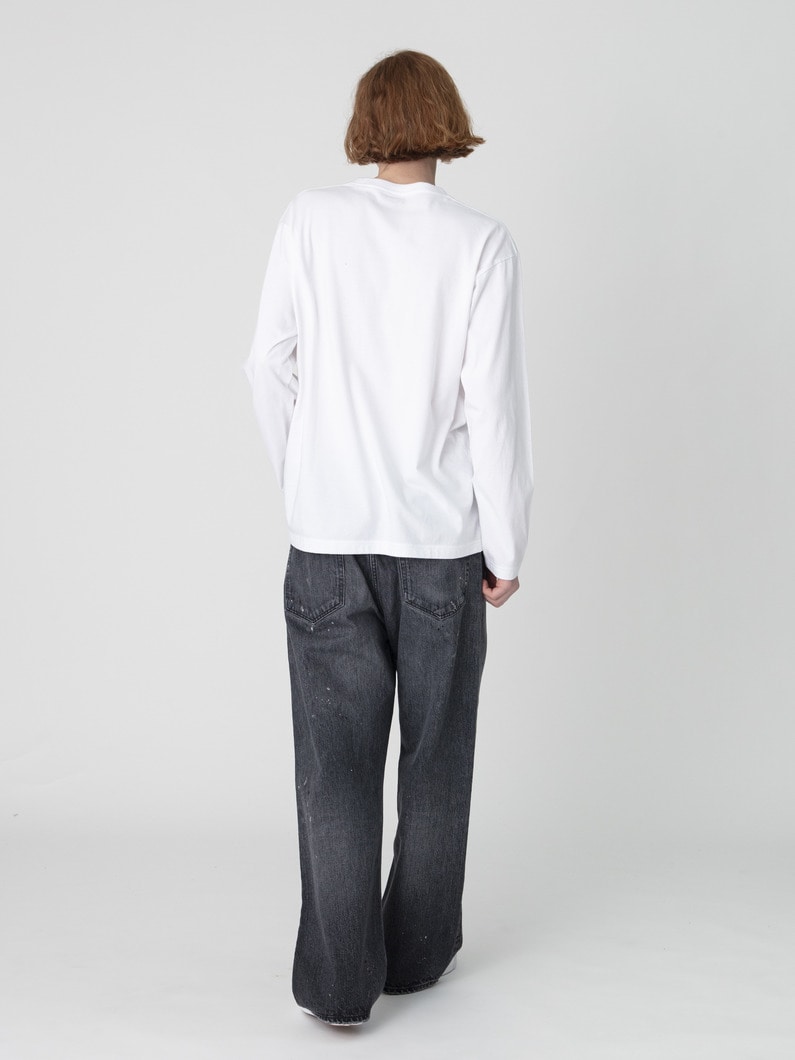 ドリップ ワイドフィット ブラックデニムパンツ 詳細画像 black 3