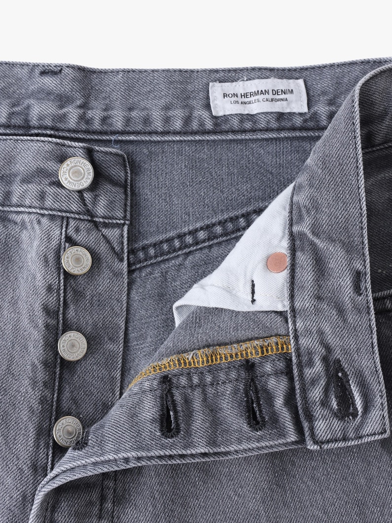 ドリップ ストレートフィット ブラック デニムパンツ 詳細画像 black 2