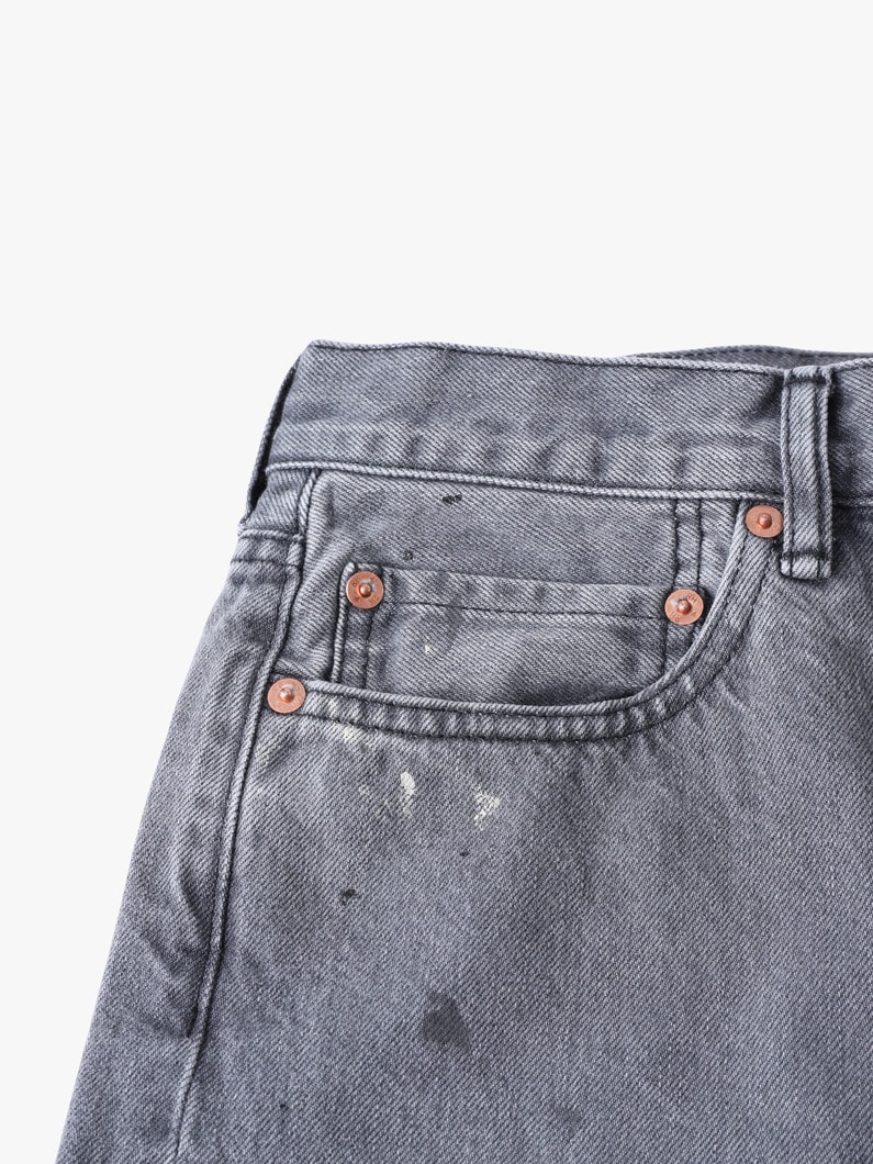 ドリップ ストレートフィット ブラック デニムパンツ 詳細画像 black 3