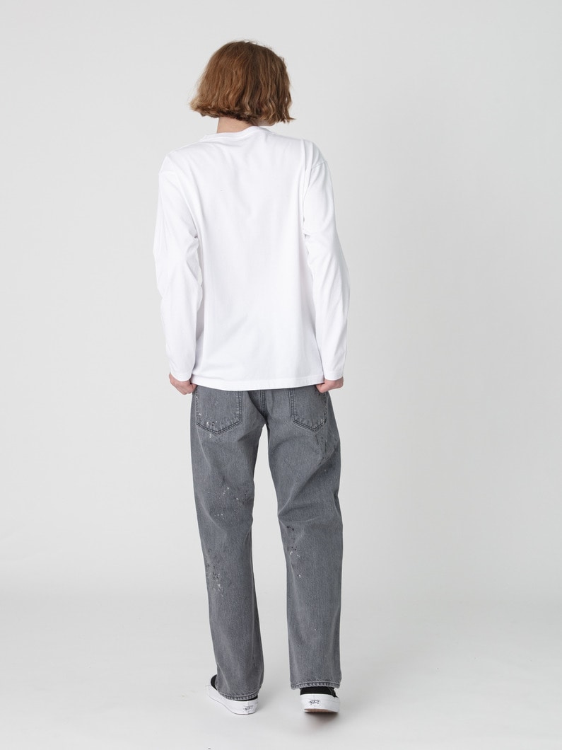 ドリップ ストレートフィット ブラック デニムパンツ 詳細画像 black 3