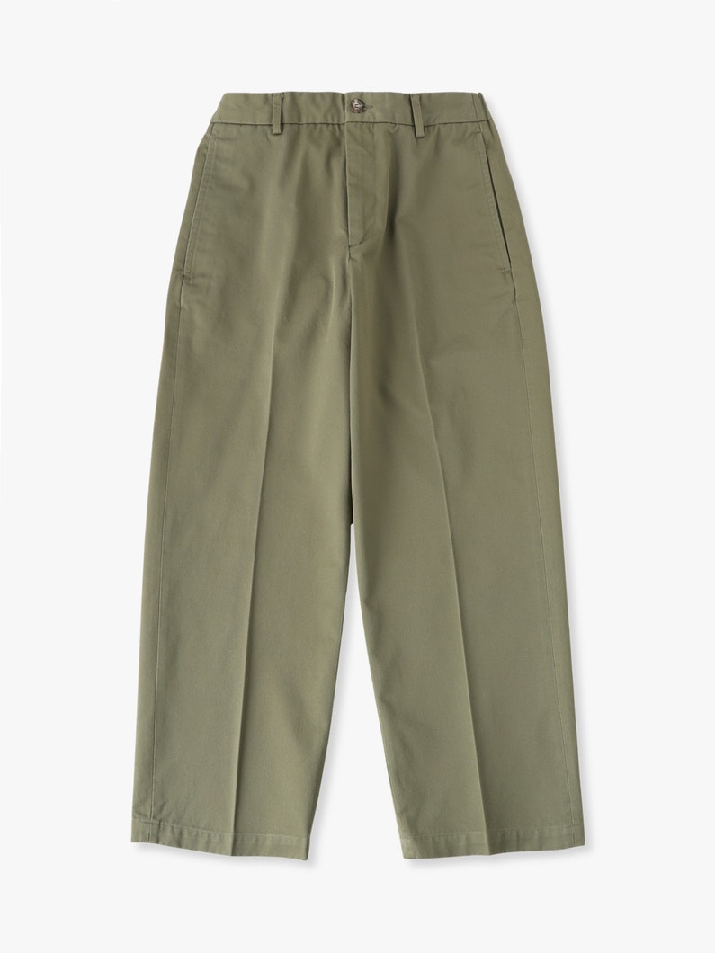 オーガニックコットン チノ イージーパンツ 詳細画像 olive