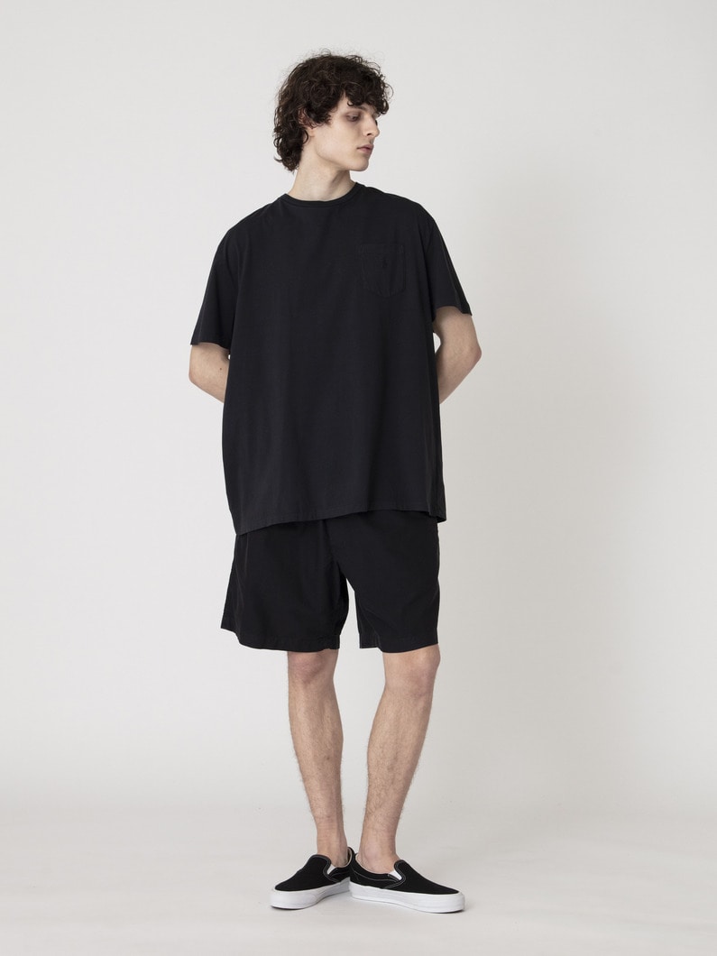 ブラックガーメントダイ オックスフォード ショーツ 詳細画像 black 2