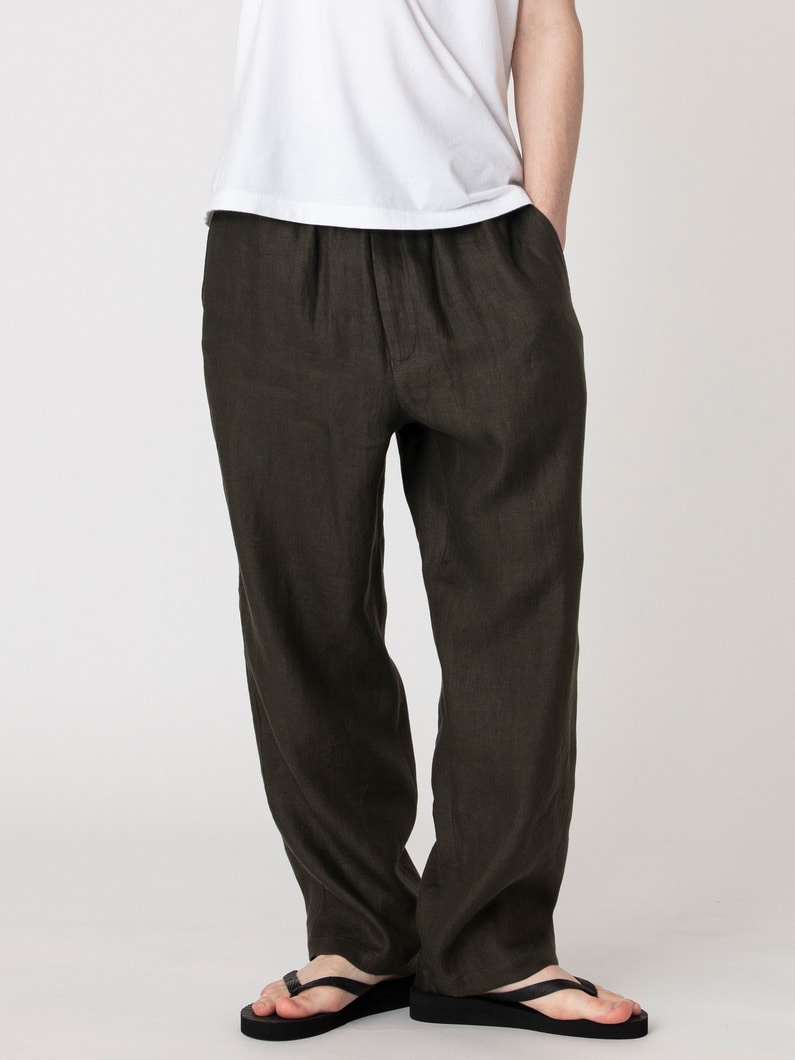ジャパンリネン イージーパンツ 詳細画像 olive