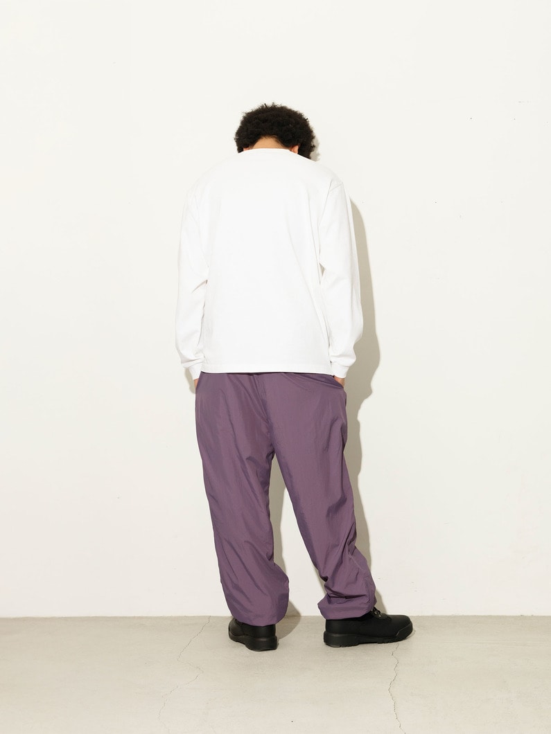 エンブロイダリーロゴ ナイロン トラックパンツ 詳細画像 purple 2