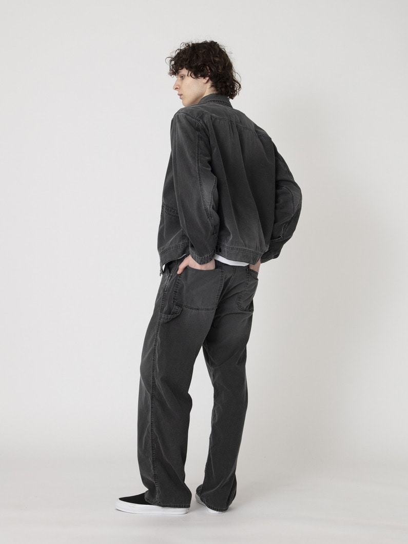 ピグメントダイ ダック ペインターパンツ 詳細画像 black 3