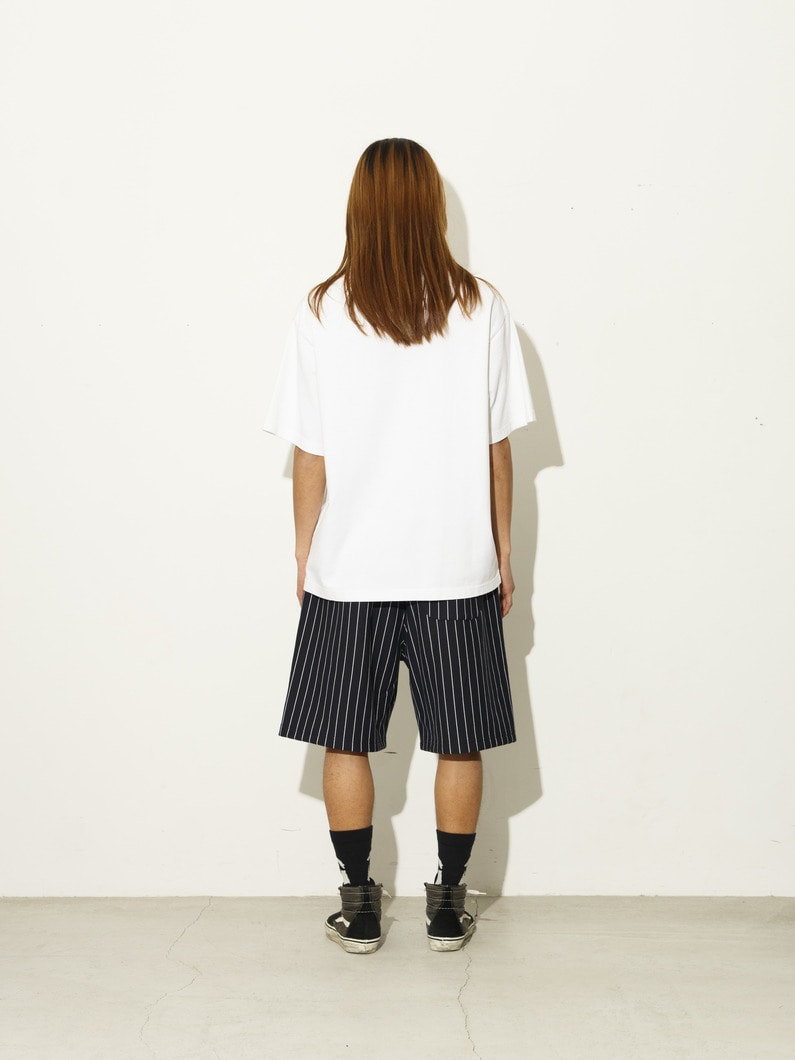 ピンストライプ スウェット ショーツ 詳細画像 navy 2