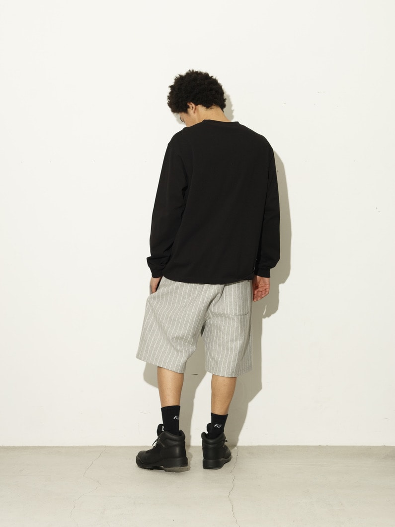 ピンストライプ スウェット ショーツ 詳細画像 gray 2