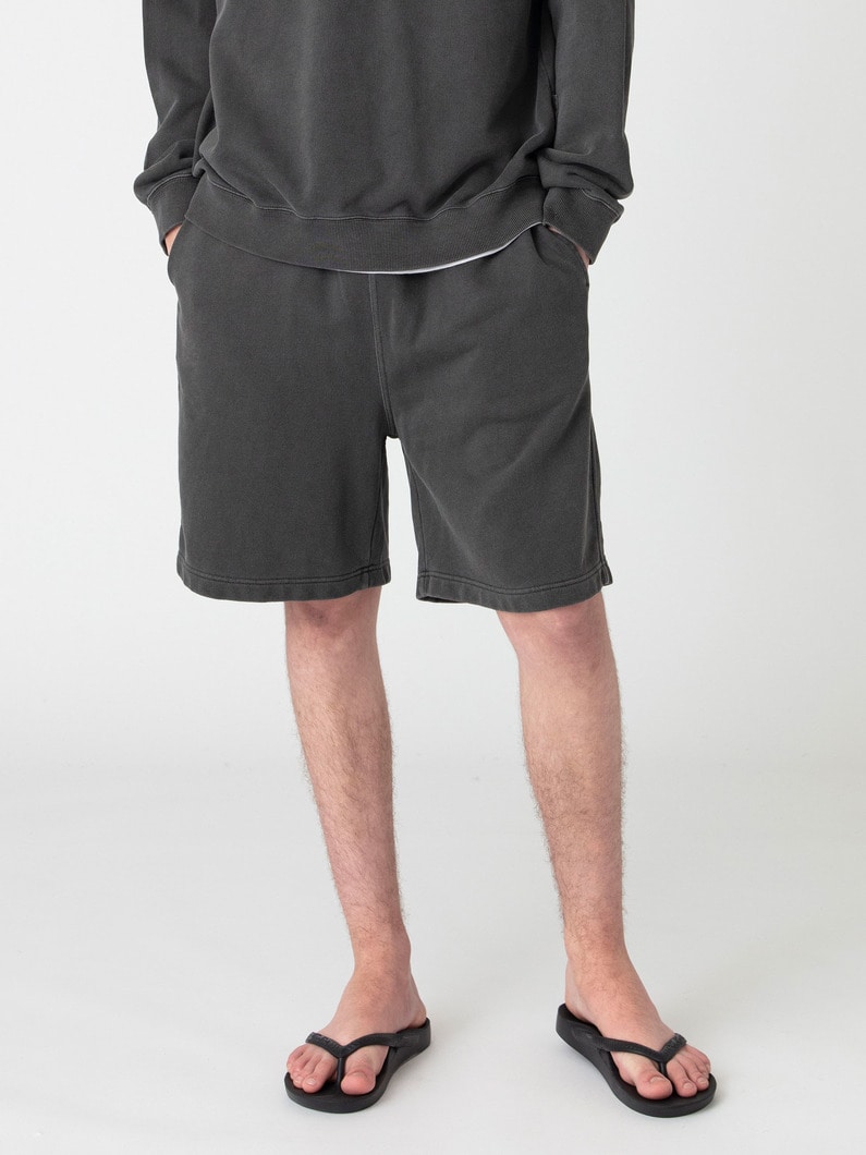 ピグメントダイ USコットン スウェットショーツ 詳細画像 charcoal gray