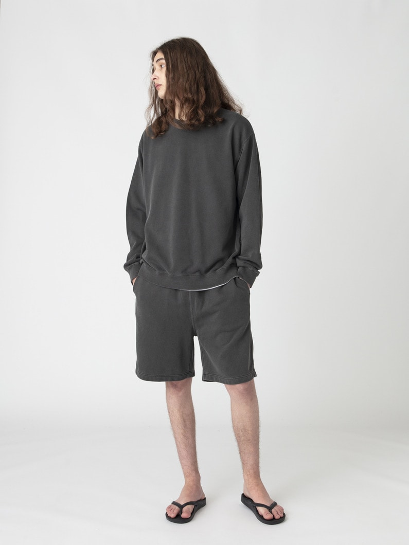 ピグメントダイ USコットン スウェットショーツ 詳細画像 charcoal gray 2