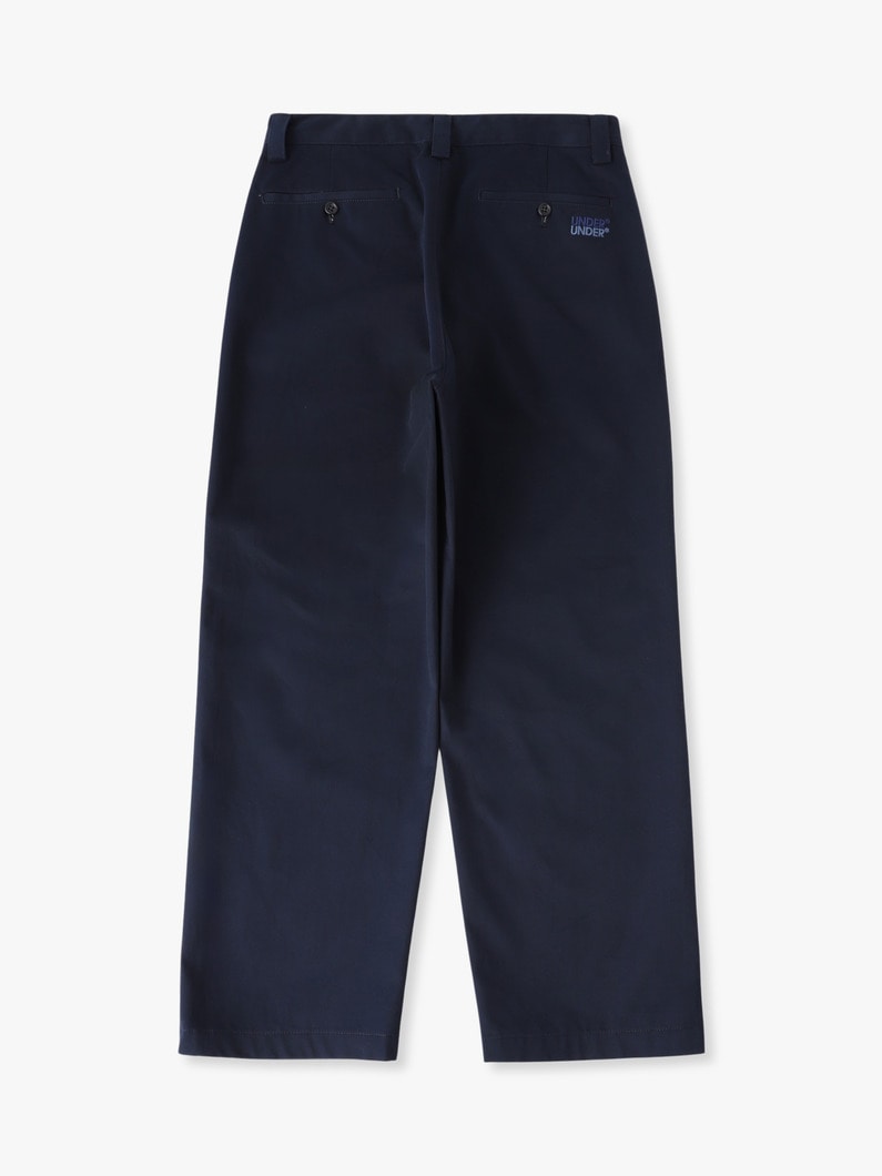 ブラッシュドコットンツイル エンブロイダリー ロゴ パンツ 詳細画像 navy 1