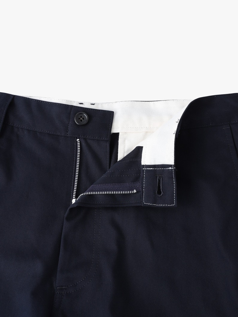 ブラッシュドコットンツイル エンブロイダリー ロゴ パンツ 詳細画像 navy 2