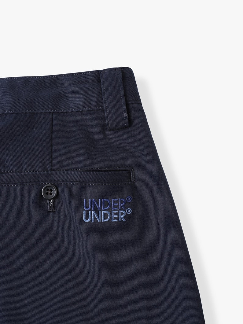 ブラッシュドコットンツイル エンブロイダリー ロゴ パンツ 詳細画像 navy 4