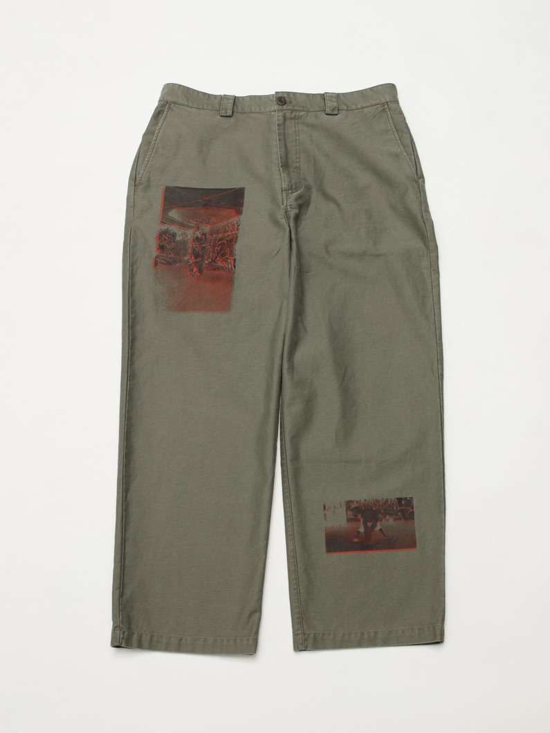 ミルコード シルクスクリーンプリンテッド パンツ 詳細画像 olive 3