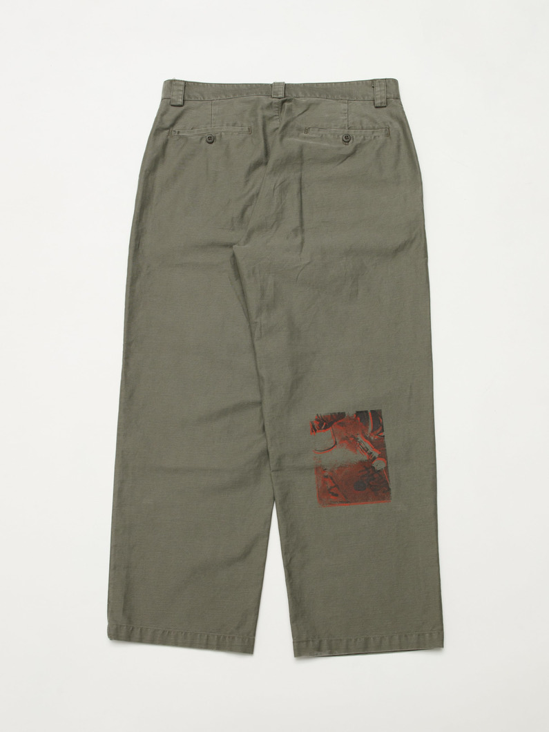 ミルコード シルクスクリーンプリンテッド パンツ 詳細画像 olive 4